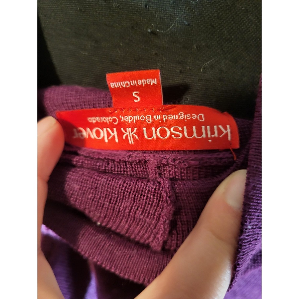 Krimson Klover Mover Maker Merino Wool Blend Dress Pocket Purple Size Small - Picture 6 of 7